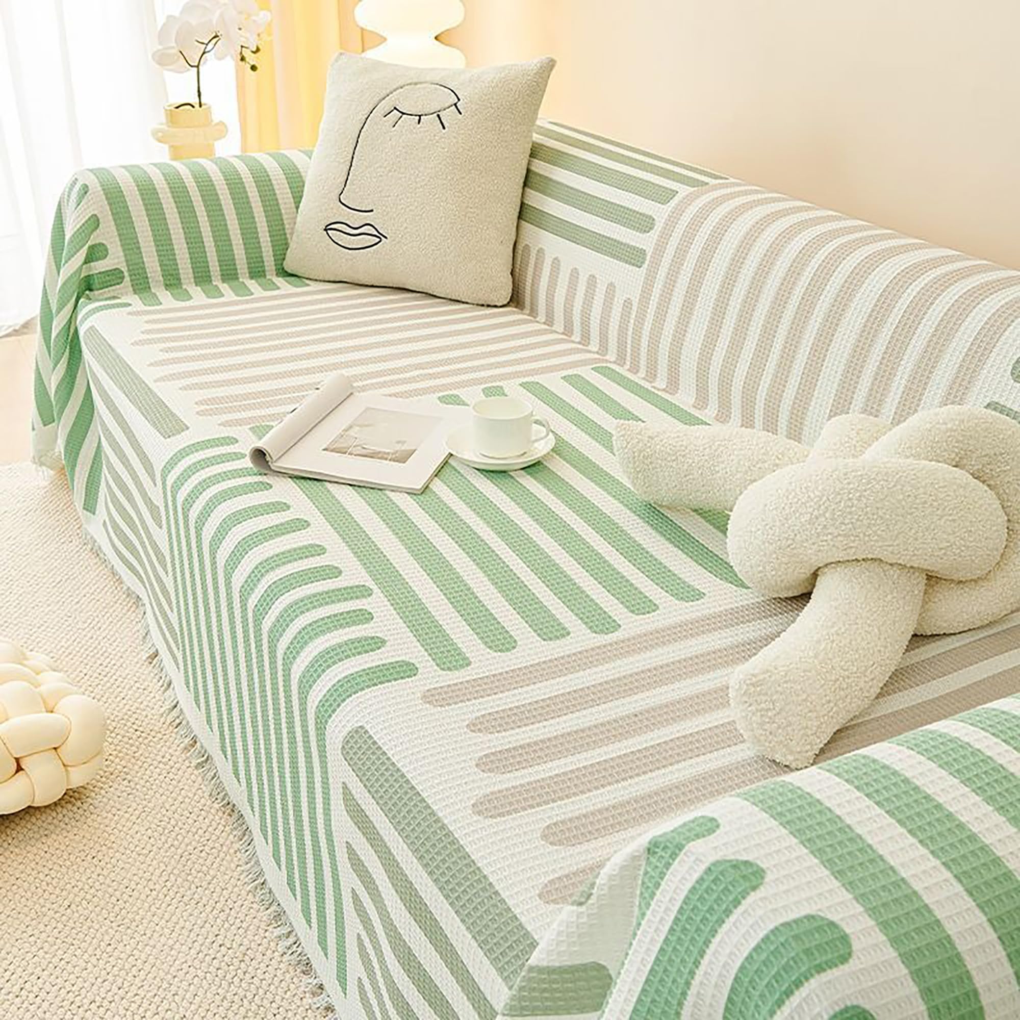 Housse de canapé 180 * 320CM lavable en machine avec envers antidérapant durable