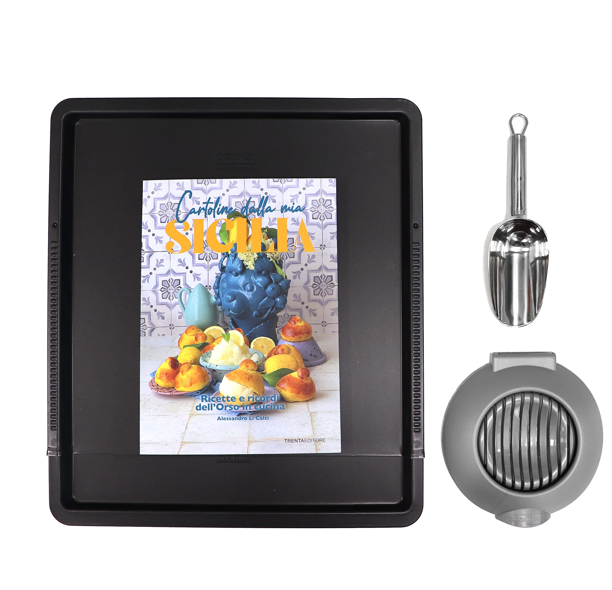 Set pizzette Zenker 06710 avec tranche mozzarella et livre de Sicile