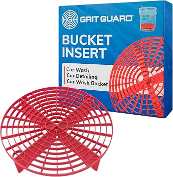 Grit Guard The Original Red Bucket Insert - 10" Diameter Car Wash Bucket for Car Washing, Detailing Compatible with 3.5, 4, 5 and 6 Gallon Buckets