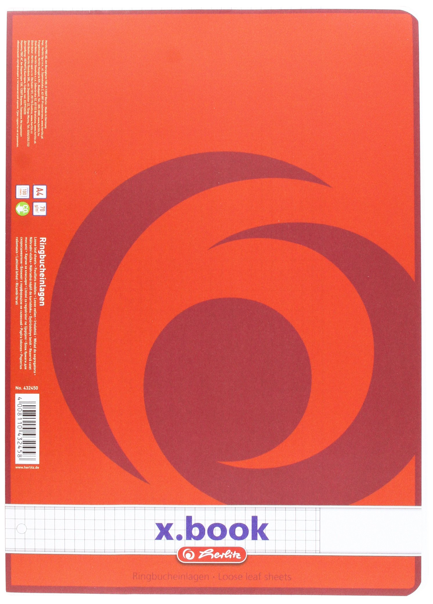 Herlitz Filing Paper DIN A4 100 Sheets Squared