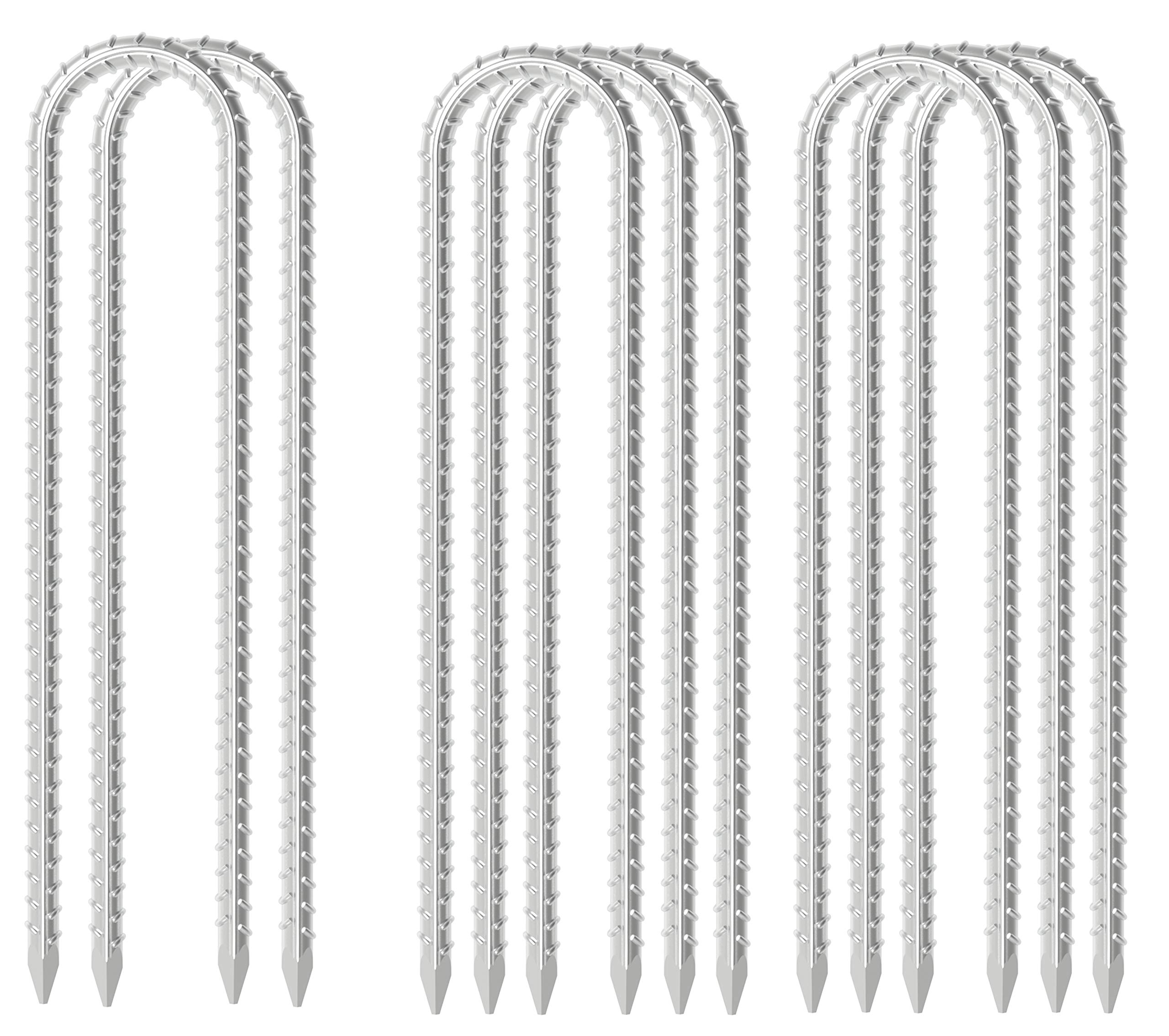 Buy JOERRES Tent Pegs,Galvanized Rebar Stakes, 12 inch U Ground Anchors