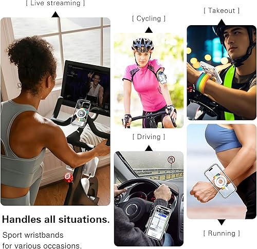 Miniatura 4 de BAISRKE Brazalete magnético para correr para carcasa MagSafe, agarre giratorio de 360 para teléfono con compartimento de aroma ajustable y cordón