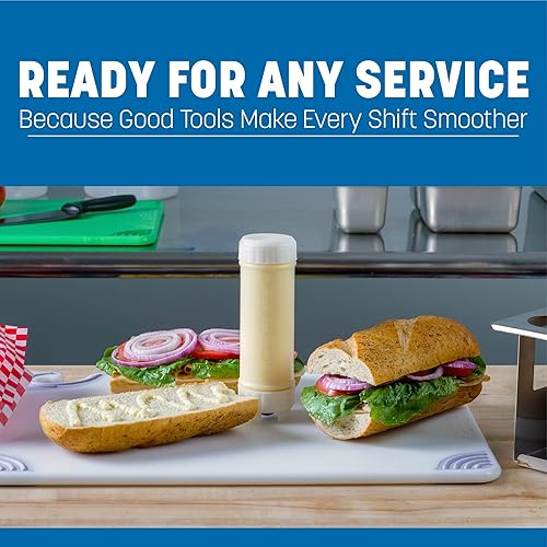 Miniatura 5 de San Jamar Ez Kleen - Botella de plástico para salsa con válvula mediana para salsas gruesas y condimentos, 20 onzas, color blanco