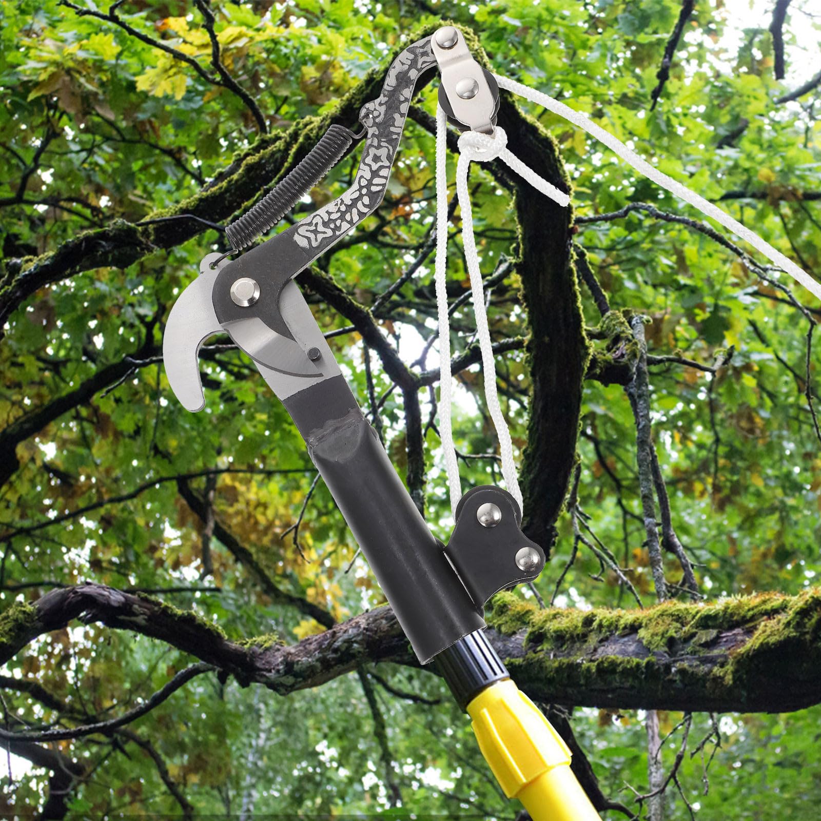 Kichvoe Cesoie da Potatura Telescopiche Molla Ammortizzante, Forbici da Giardinaggio Multiuso in Acciaio Resistente per Potatura Piante e Fiori, Attrezzo Domestico per Giardinieri