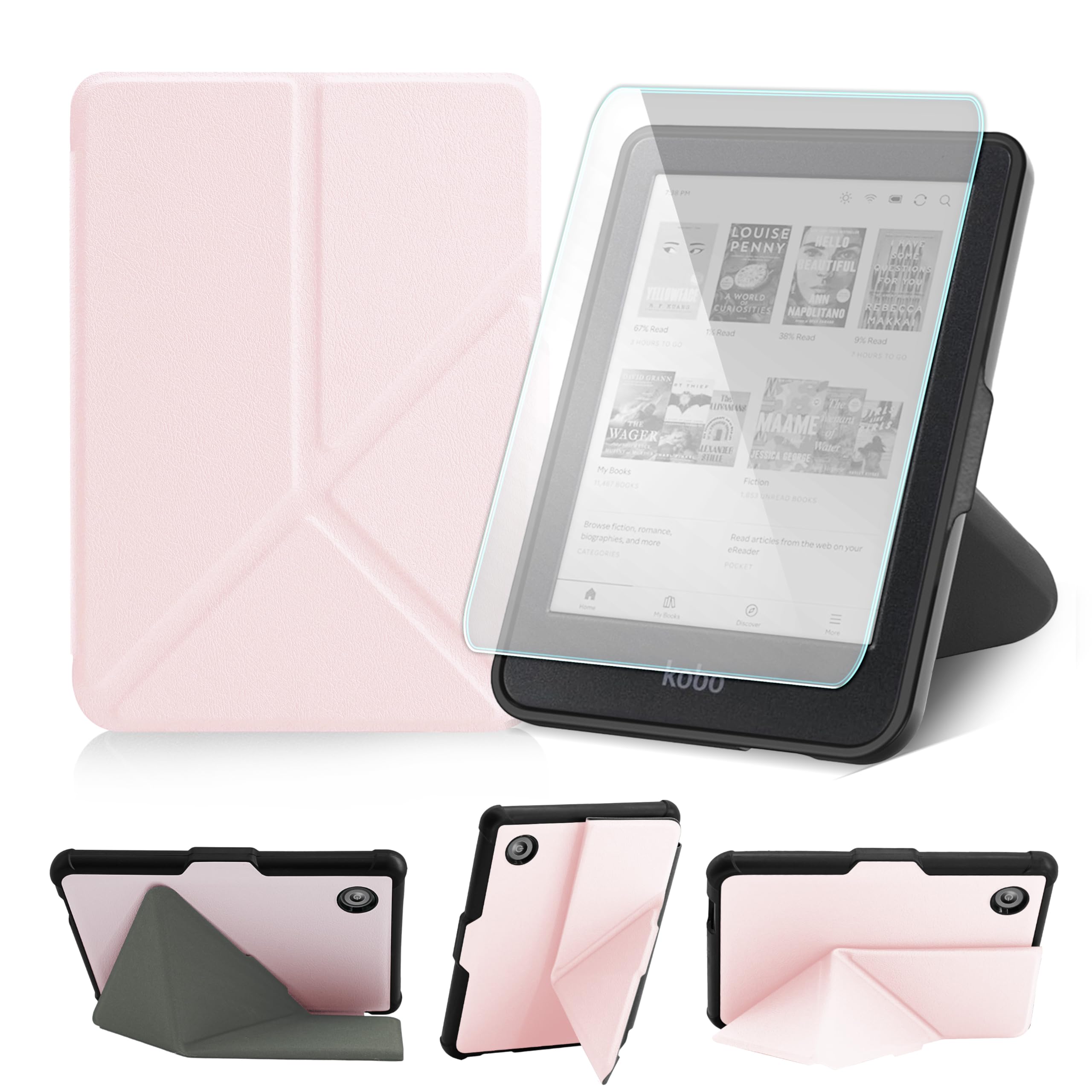 Case for 6" Kobo Clara Colour/BW/2E Ereader, Includes a Screen Protector - 6 Inch Premium PU Leather Cover with Auto Sleep/Wake (Starry Night, 6 icnh) — view 8
