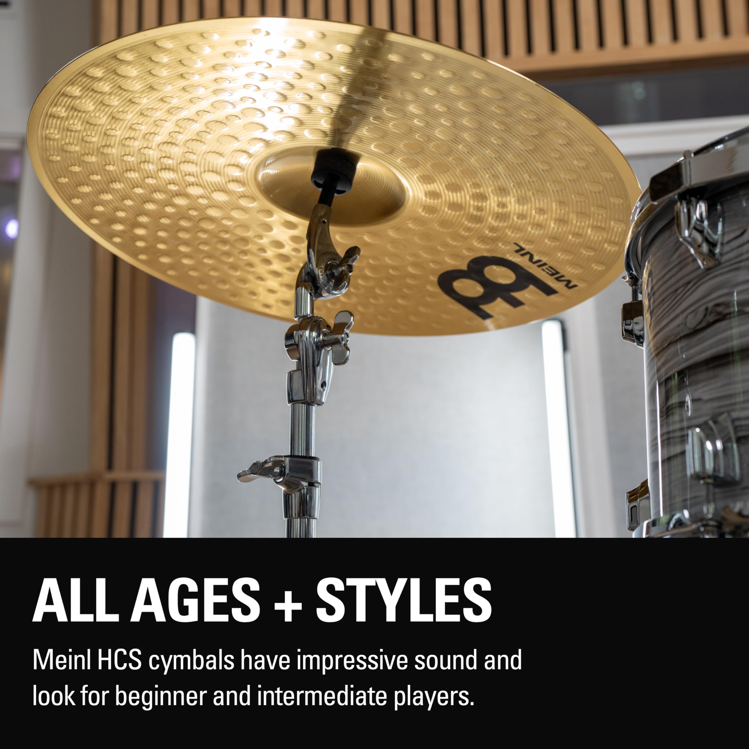 Meinl Cymbals HCS Complete Cymbal Set 14" Hi-hat 16" Crash 20" Ride Brass Traditional Finish Made in Germany