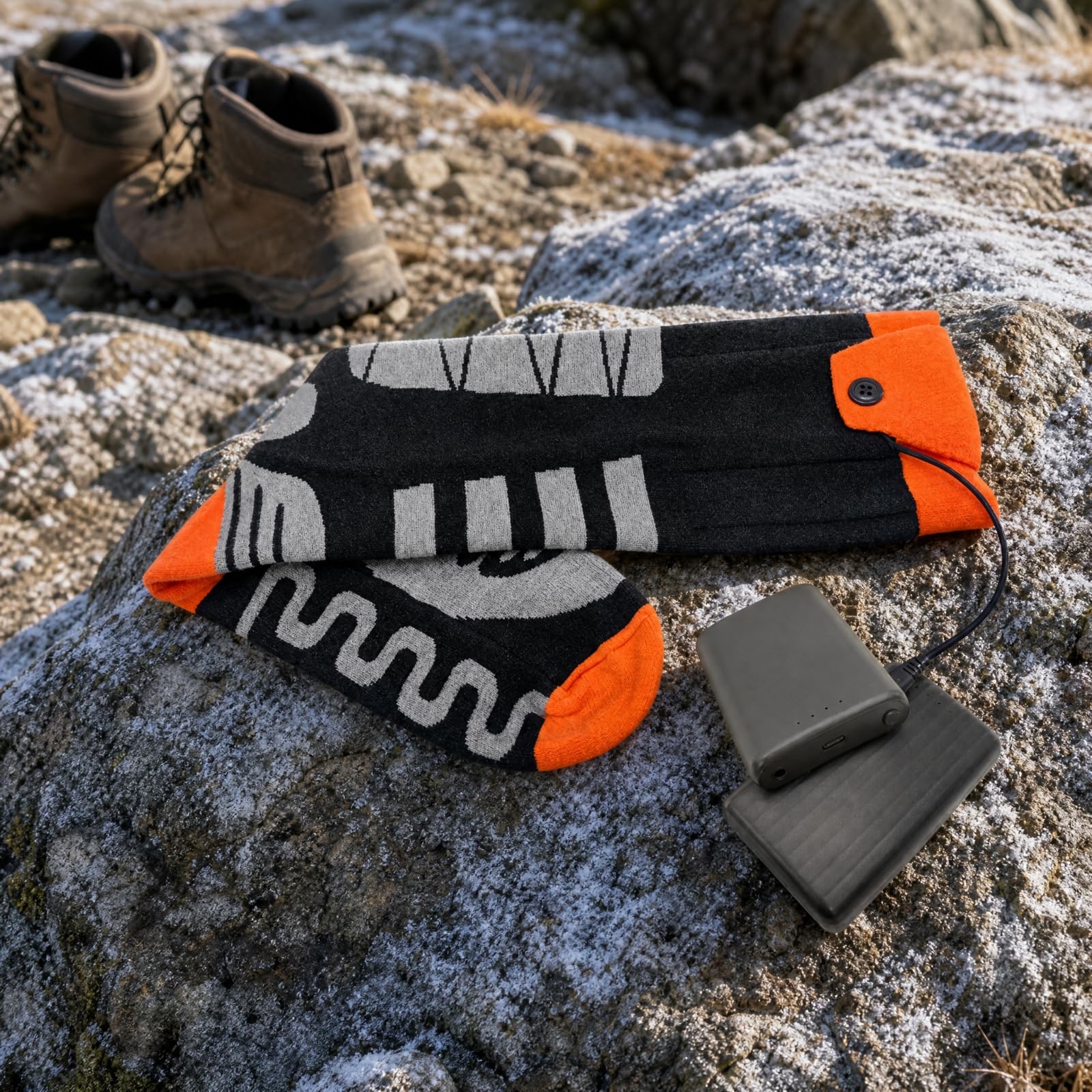 Milageto Calcetines Altos hasta la Pantorrilla con Control por App Cálidos Calcetines Calefactados con Control Aplicación Transpirables Medias Calefactadas