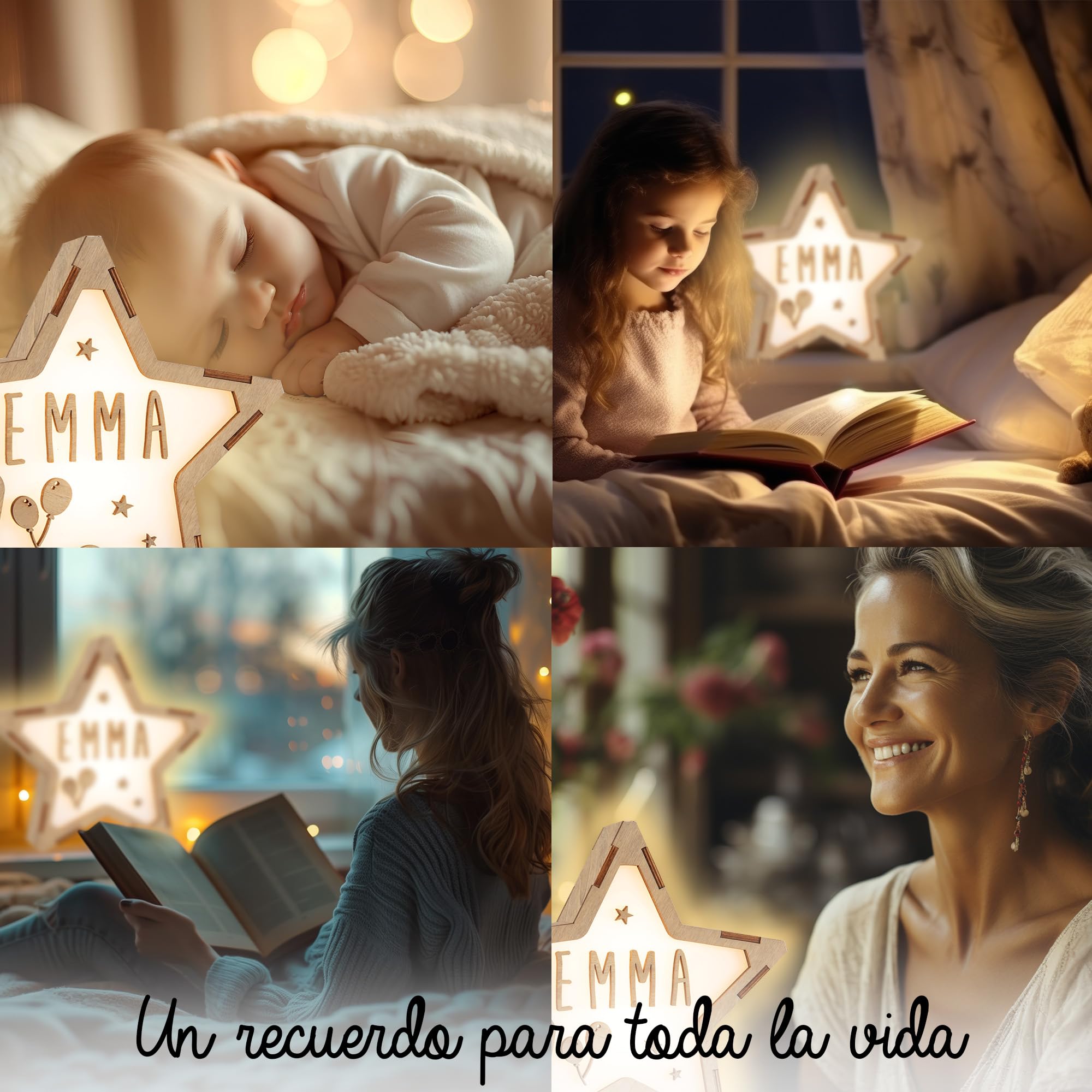 WONDEE Lampada Personalizzata con Nome, Luce Notturna Bambini - Regalo Neonato Maschio e Femmina, Regalo Battesimo Bimbo e Bimba, idee Regali Personalizzati Bambino e Bambina 0 1 2 3 4 5 anni