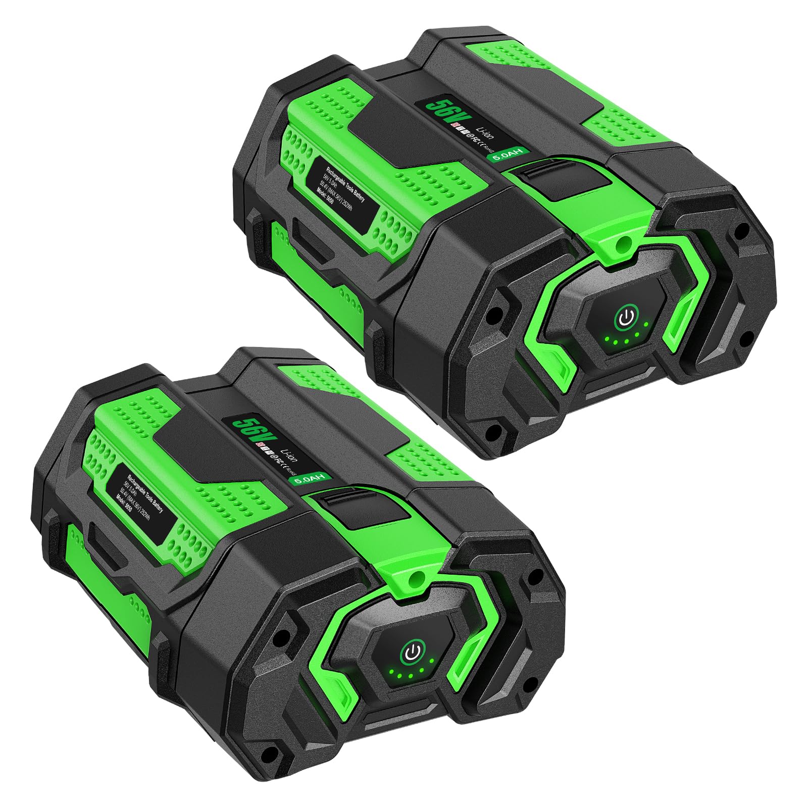 TOMAPEX 56V 5.0Ah Upgraded 2Pack Battery Replacement for EGO 56V Battery，5000mAh Rechargeable Battery Compatible with EGO 56 Volt Power Tools BA5600T, BA1400T, BA4200T, BA4200, BA2240, BA2800, BA1400