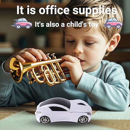 Miniatura 4 de elec Space Ratón inalámbrico, mouse inalámbrico en forma de automóvil con faros LED, mouse de automóvil único de 2.4 G para niños con receptor USB,