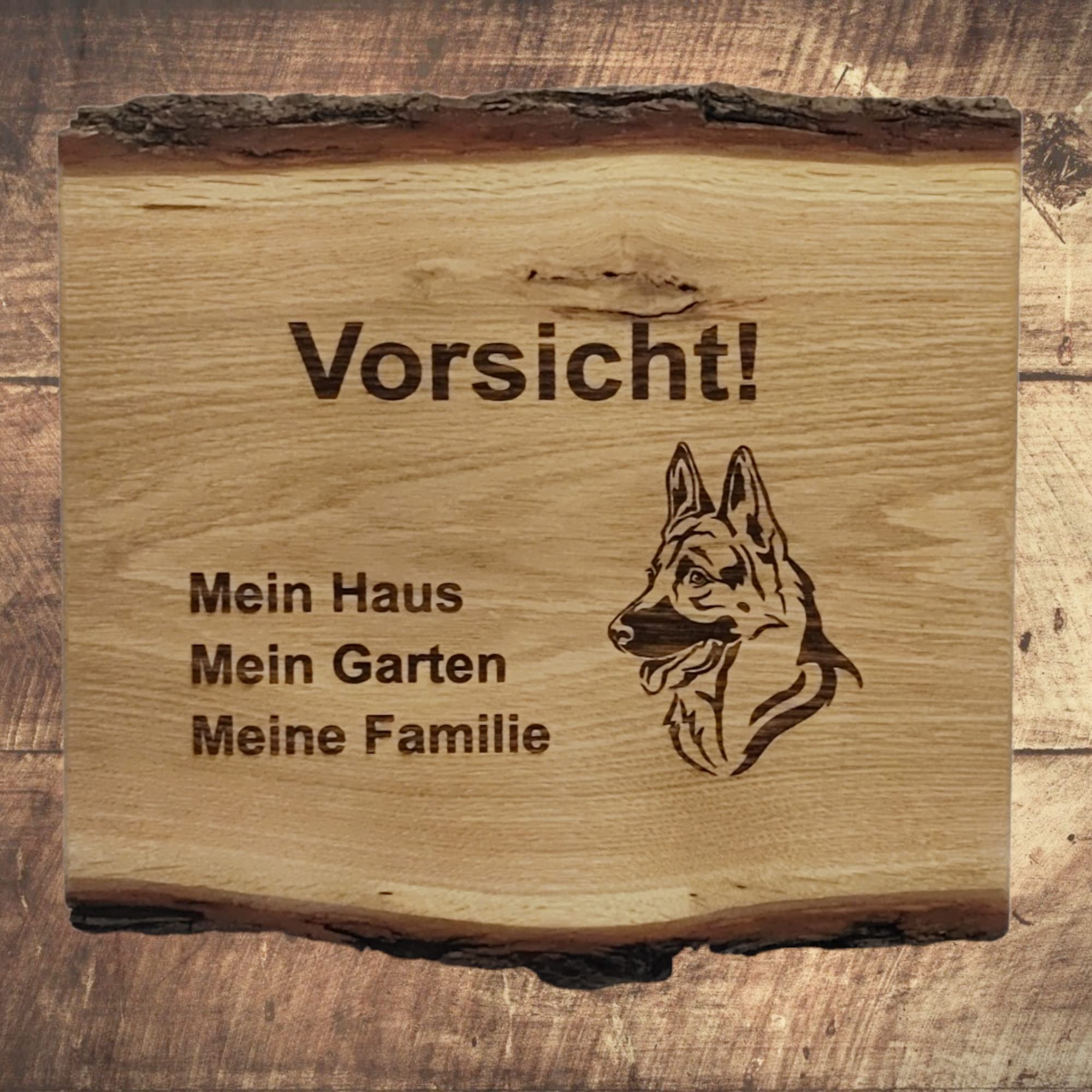 Warnschild Vorsicht Schãferhund Schild Hundeschild Haus Garten Familie Holz 30x27cm