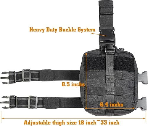 Miniatura 3 de SdTacDuGe Drop Leg Medical Bag Tactical Rip-Away EMT Medical First Aid Lifesaving Pouch1000D Nylon Bolsa de primeros auxilios, Bolsa de primeros