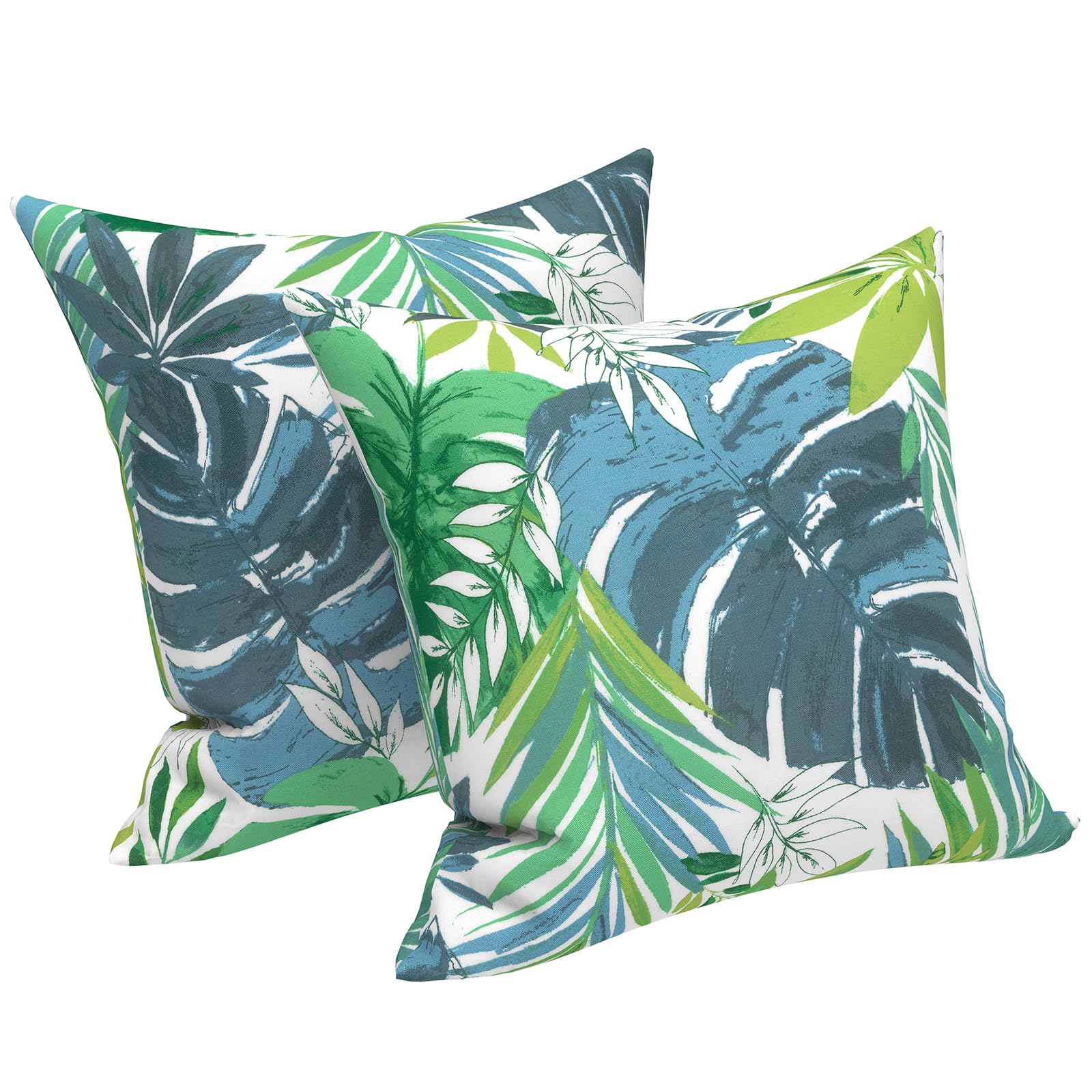 Photo 1 of LVTXIII Outdoor Pillow Covers 20x20 Inch, 2 Pack Large Square Throw Pillow Cases, Fade-Resistant Cushion Covers for Patio Furniture Sofa, Garden Porch, Islamorada Blue Green