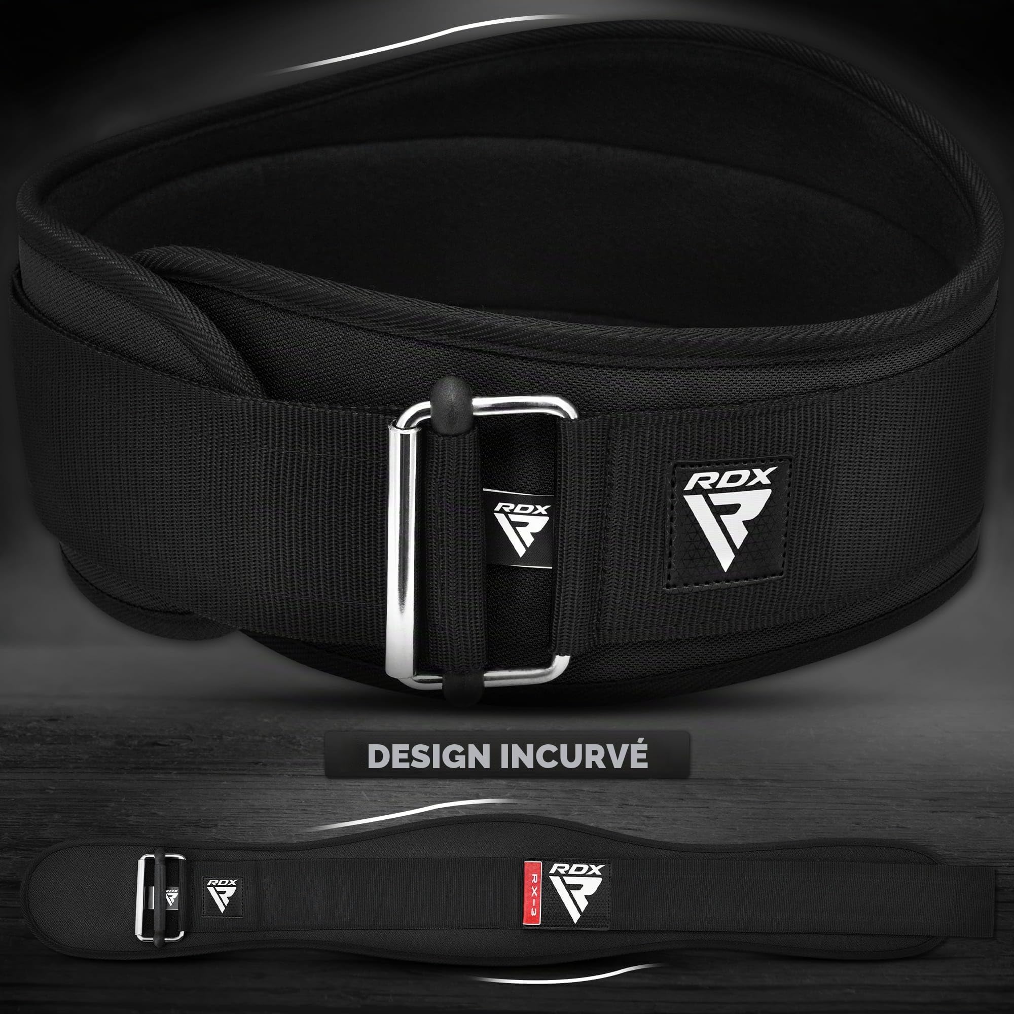 RDX Ceinture de Musculation, 6.5” Incurvée Rembourré Support Dos Lombaire, D'haltérophilie Exercises Ceinture de Levage, Bodybuilding Entraînement en Force Powerlifting Fitness Gym Belt, Hommes Femmes