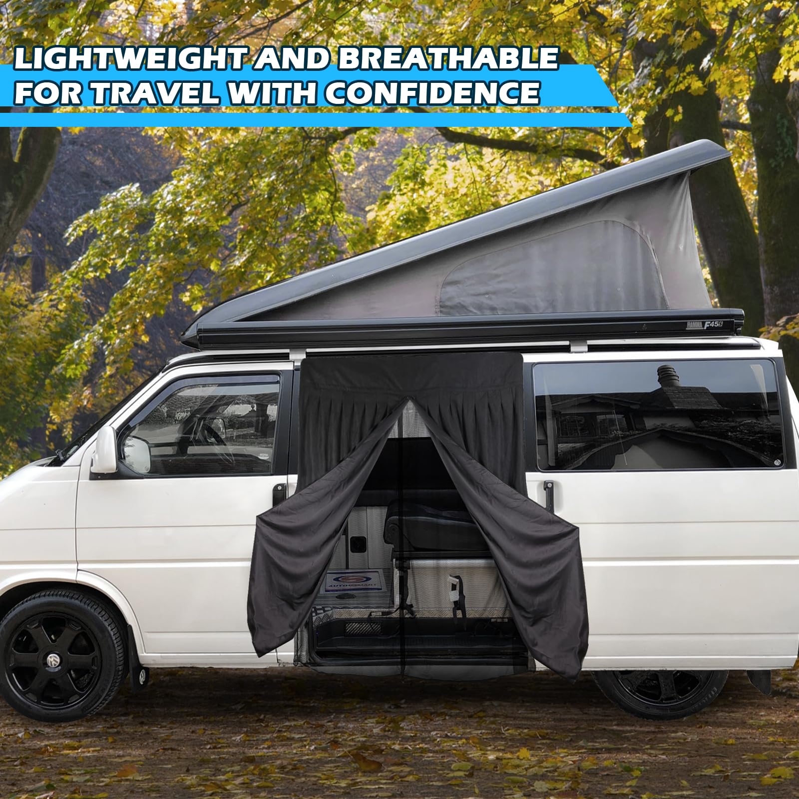 Moskitiera zastępcza do VW T4 1999-2003, moskitiera na drzwi boczne, dwuwarstwowa, magnetyczna moskitiera z zamszem na zewnątrz, do owadów, na kemping, drzwi boczne, podwójna warstwa