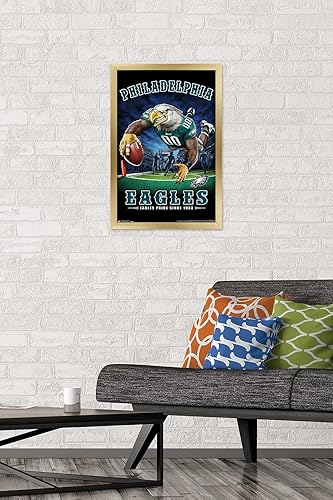 Miniatura 72 de Trends International NFL Philadelphia Eagles - Póster de pared de End Zone 17, 22.375 x 34 pulgadas, versión enmarcada plateada Versión con marco
