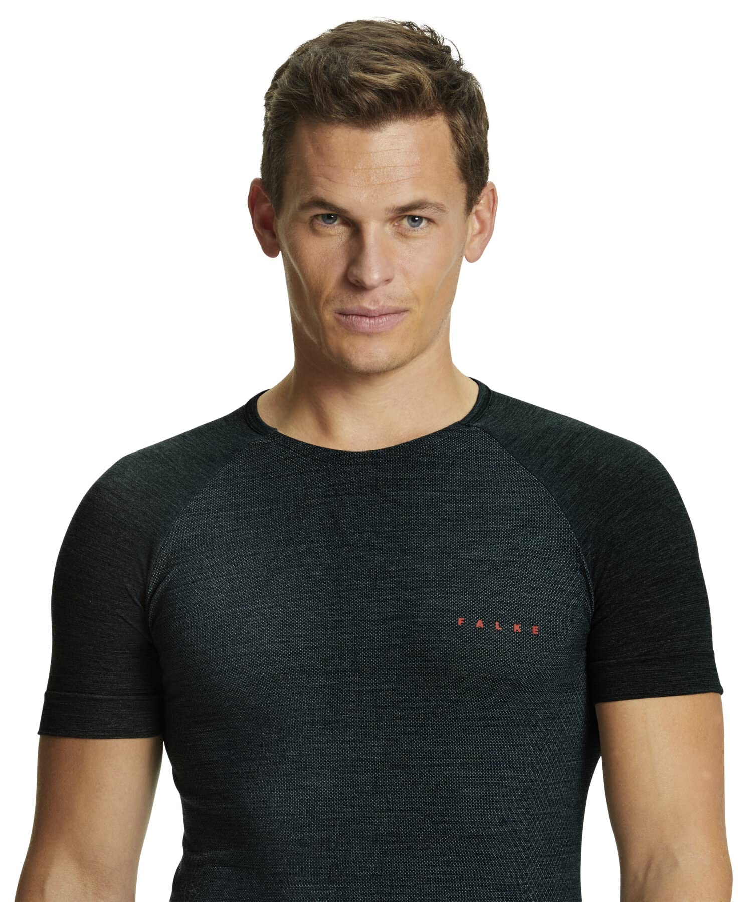 FALKE Herren Funktionsshirt Wool Tech. Light, Funktionsmaterial Wolle, 1 Stück, Grün (Holly 7385)