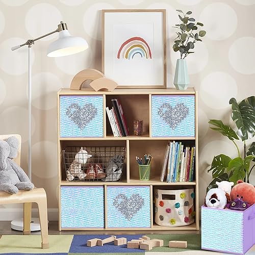 Miniatura 3 de Eluchang - Cesta de almacenamiento plegable con lentejuelas para guardería organizador de cajones 4 unidades Multicolor, Púrpura/Ombre Force.