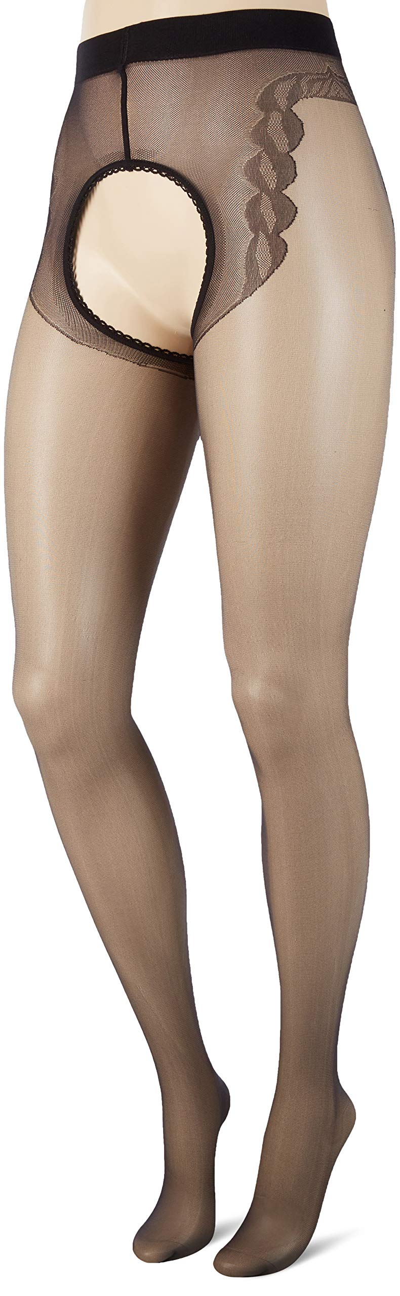 Cottelli Legwear Women's Crotchless Tights Black 5