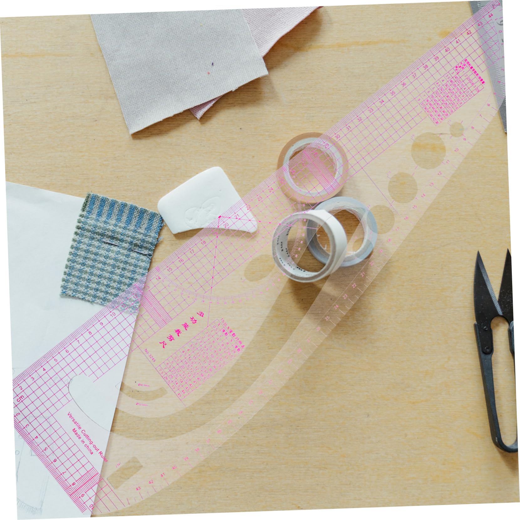 TEHAUX Set di Righelli da Sartoria per Cucito, Curva Francese in Pvc, Scala Chiara e Misura Precisa per Taglio Manuale e Disegno