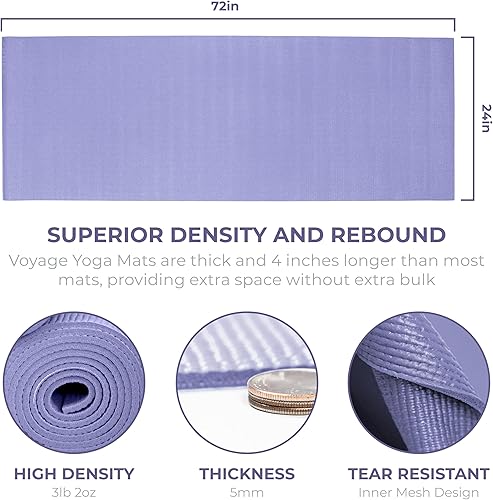 Miniatura 61 de Sunshine Yoga Voyage - Tapete de yoga a granel, paquete de 6, 72 x 24 pulgadas, esterillas de yoga profesionales para estudio y gimnasio, 0.197 in