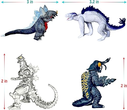 Miniatura 9 de TwCare Juego exclusivo de 6 figuras de acción conjunta movibles de Godzilla vs Kong, rey del monstruo, dinosaurio, Ghidorah, cráneo, rastreador,