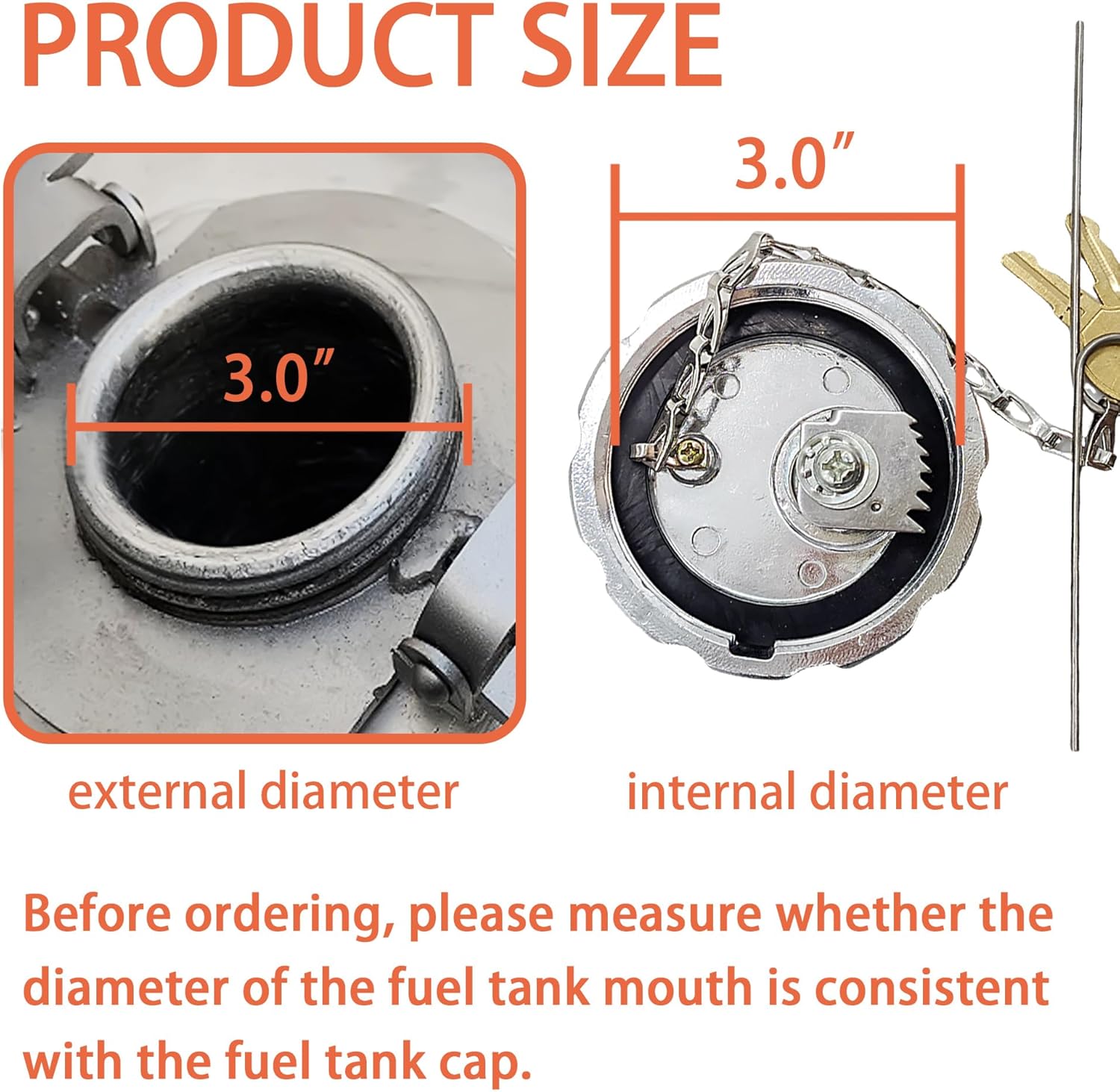 2Pcs 20770691 3″ Locking Fuel Cap, Truck Fuel Tank Cap Compatible with Volvo VN & VNL Heavy Duty Trucks Models, Replaces # S-23949 20511590 VOL20770691 Fuel Tank Cap (2Pcs)