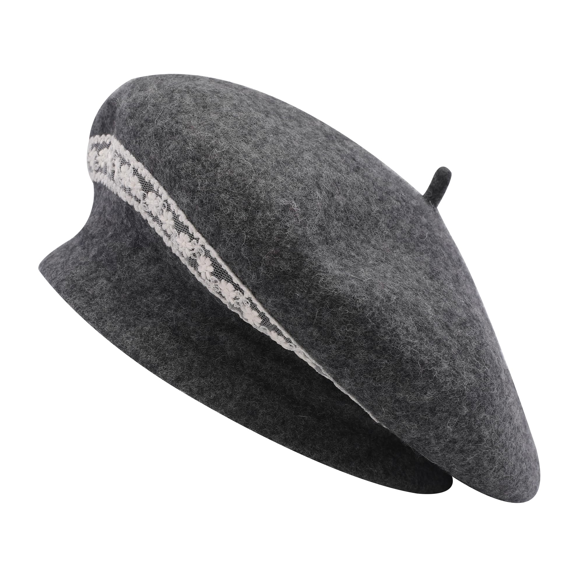 ZLYC Baskenmütze für Damen, französische Wolle, Wintermütze