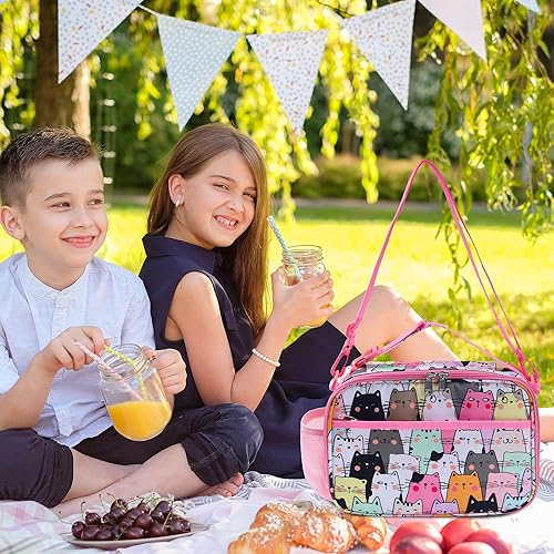 Miniatura 7 de RLGPBON Bolsa de almuerzo para niños, lonchera aislada para niñas y niños, bolsa de almuerzo para niños y adolescentes, bolsas de viaje lindas para