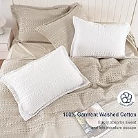 Vista 302 de PHF Fundas de almohada 100% algodón con tejido de gofre de 24 x 24 pulgadas, paquete de 2 fundas cuadradas para decoración elegante del hogar, sin