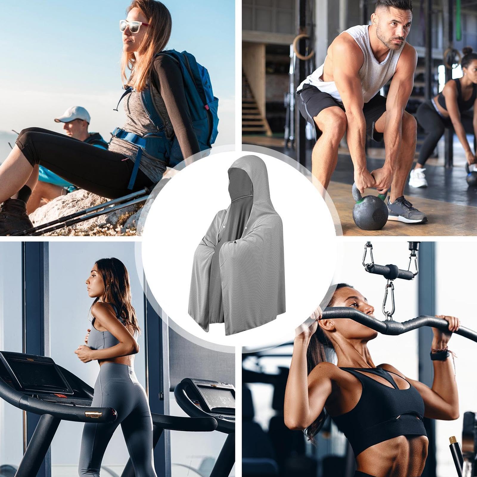 Kühlendes Handtuch mit Kapuze, Nacken-Kühltuch für Sonnenschutz | Ideal zum Laufen, Wandern, Camping, Fitnessstudio, Strand und Sommer-Outdoor-Aktivitäten