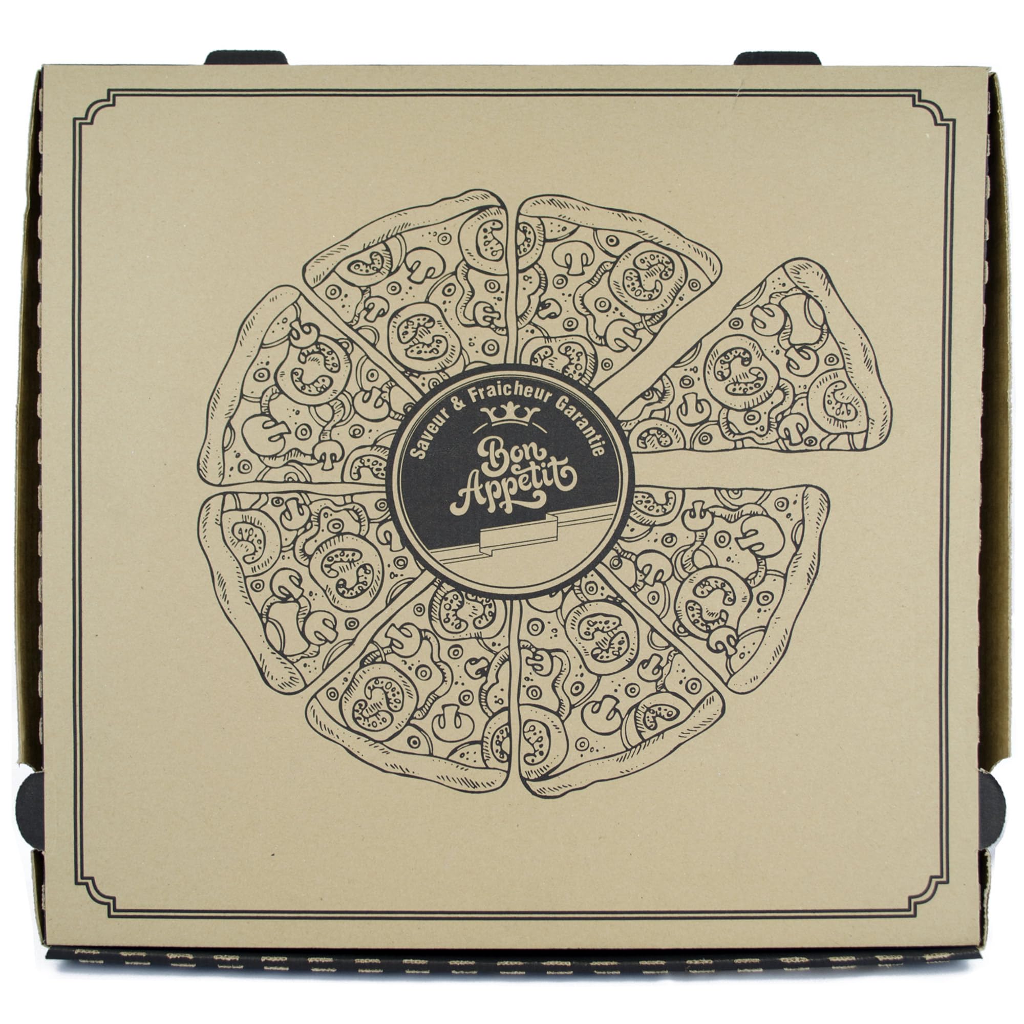 Générique Boite Pizza - Bon Appetit - 33x33x4 cm - par 100