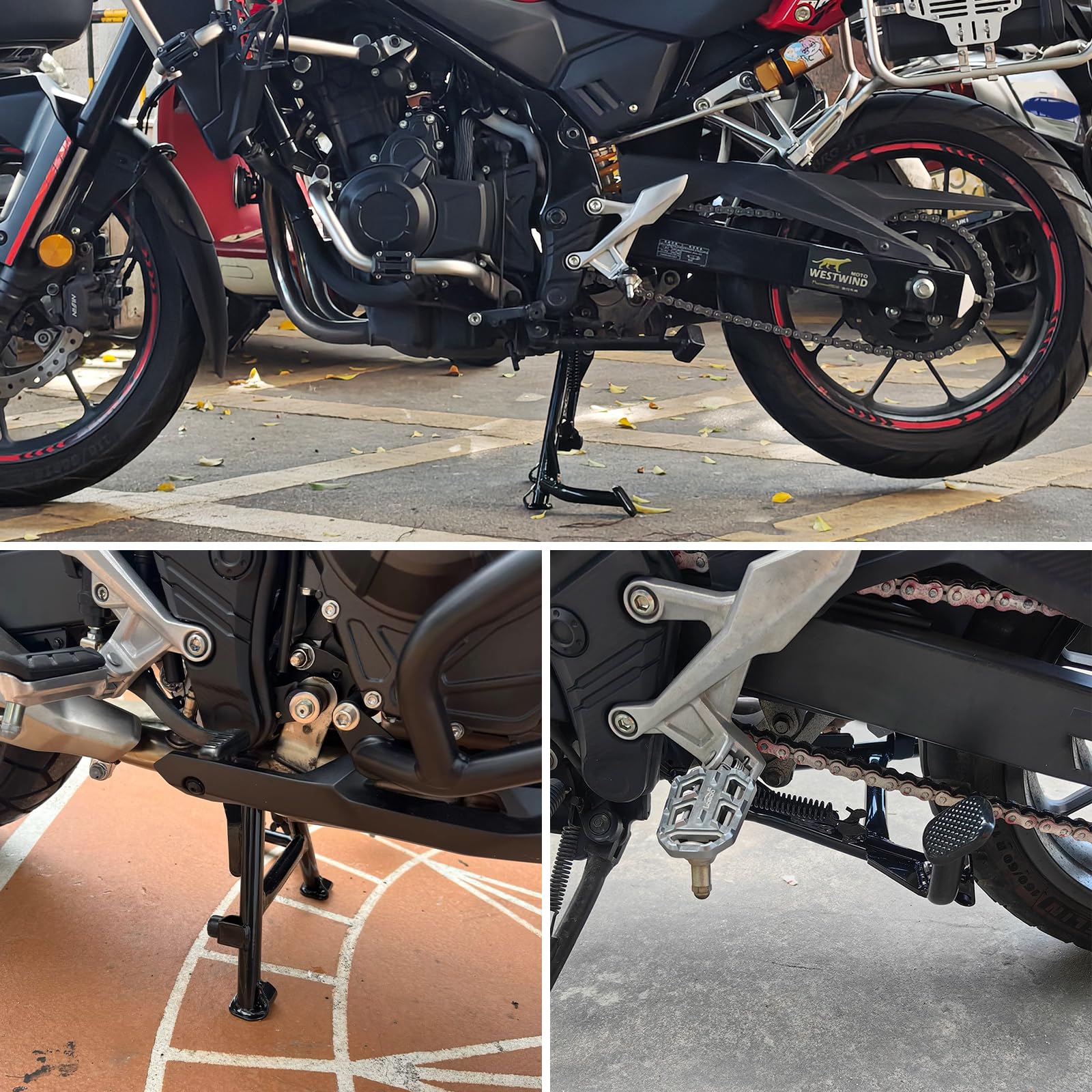 Motorrad-Seitenständer für Honda CB500X 2019-2025 NX500 2023-2025, hochbelastbarer, verstellbarer Parkständer mit fester Halterung