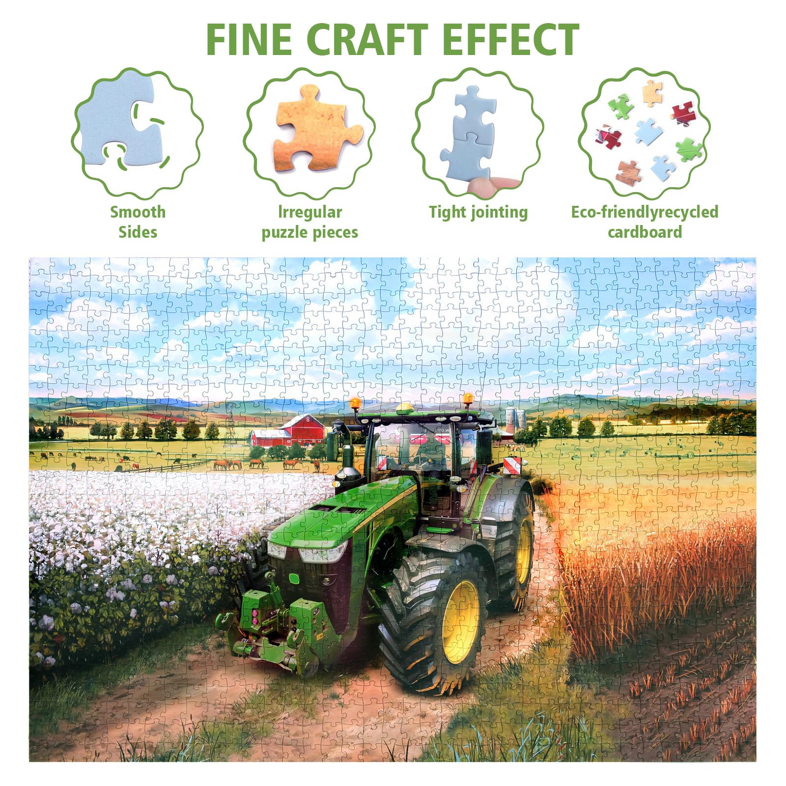 Jigso 1000 Piece Tractor ,Jigsaw Puzzle For Adults , Irregular Puzzle Pieces, Home Educational Games ,Family Fun Difficult - Image 3