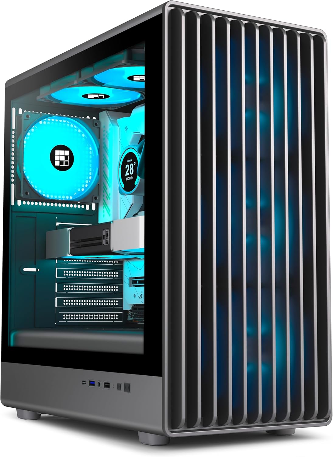 K6 PC Case - Pre-Installed 6 PWM ARGB Fan (3 x 120mm