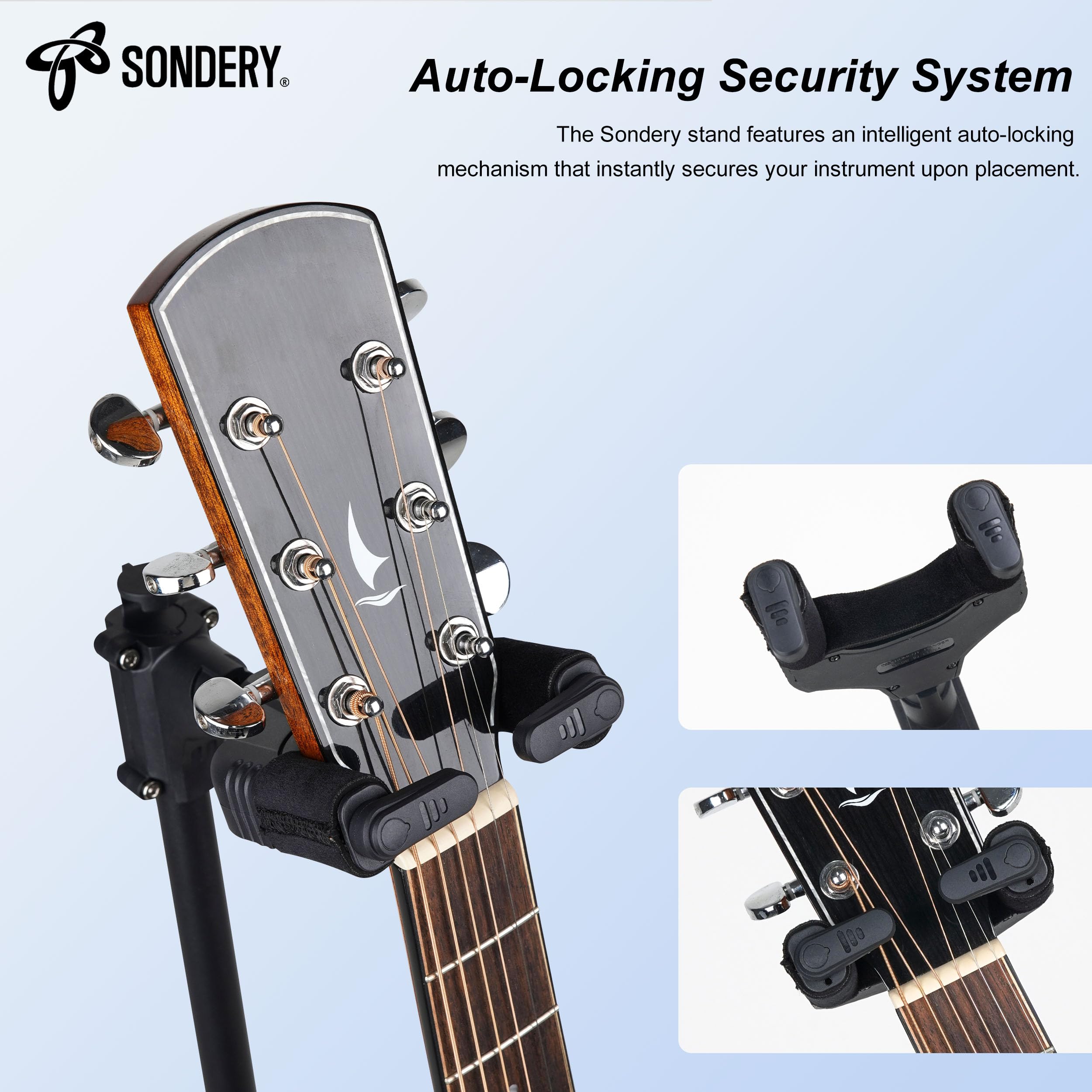 Image secondaire de Support de guitare pliable et réglable Sondery