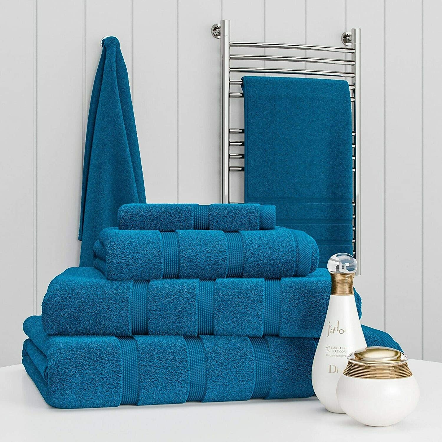 Z Fashion Luxury 2 Piece Towel Set 100% Cotton 500 GSM Super Soft Luxury Hand & Bath Towel Teal, 50 x 80 cm