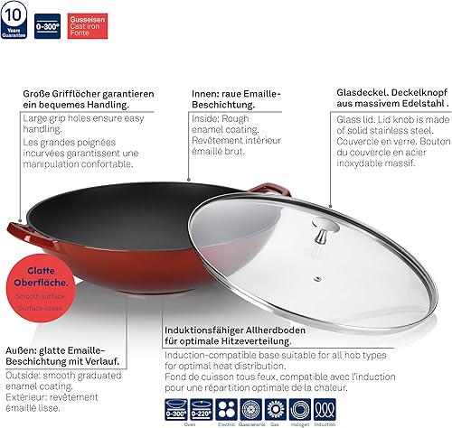 Miniatura 4 de kela Walk Calido - Olla de dos asas (14.2 in, 4 L, 4 litros), color rojobeige