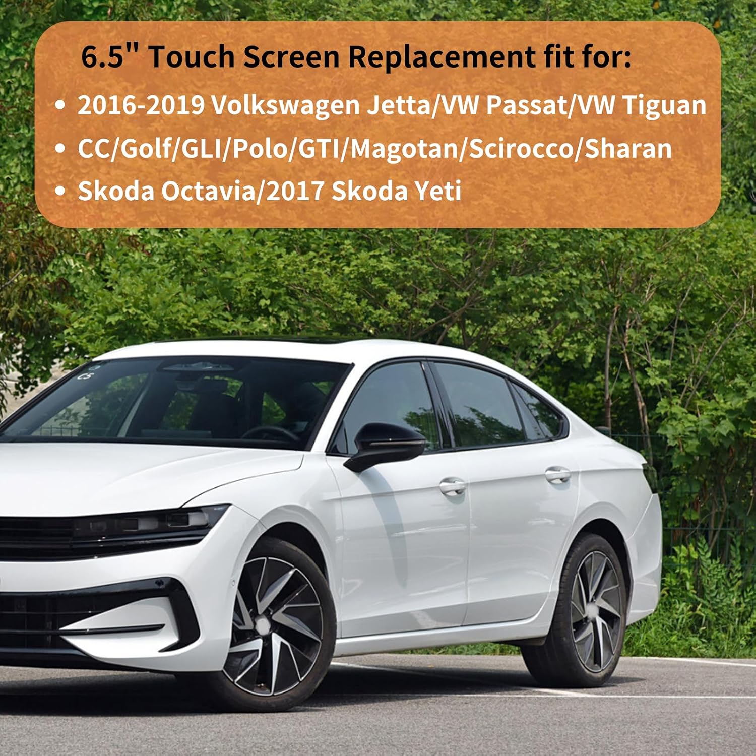 6.5" Touch Screen Replacement for 2016 2017 2018 2019 Volkswagen VW Jetta Passat Tiguan Polo Magotan MIB STD2 MIB2 Radio Screen Digitizer Replace# TDO-WVGA0633F00039, TDO-WVGA0633F00045