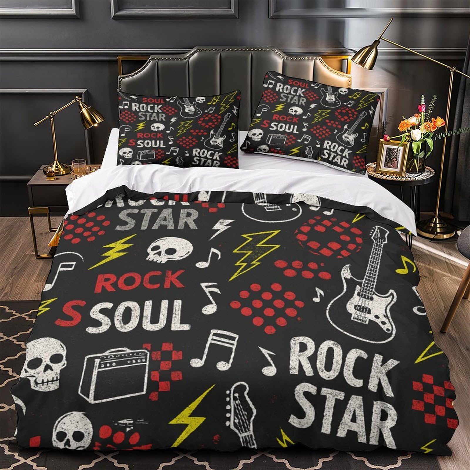 Housse de couette rock imprimé 3D pour transformer votre chambre vintage