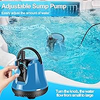Vista 2 de Bomba de agua sumergible, bomba de sumidero de flujo ajustable, bomba de cubierta de piscina sobre el suelo, bombas eléctricas portátiles