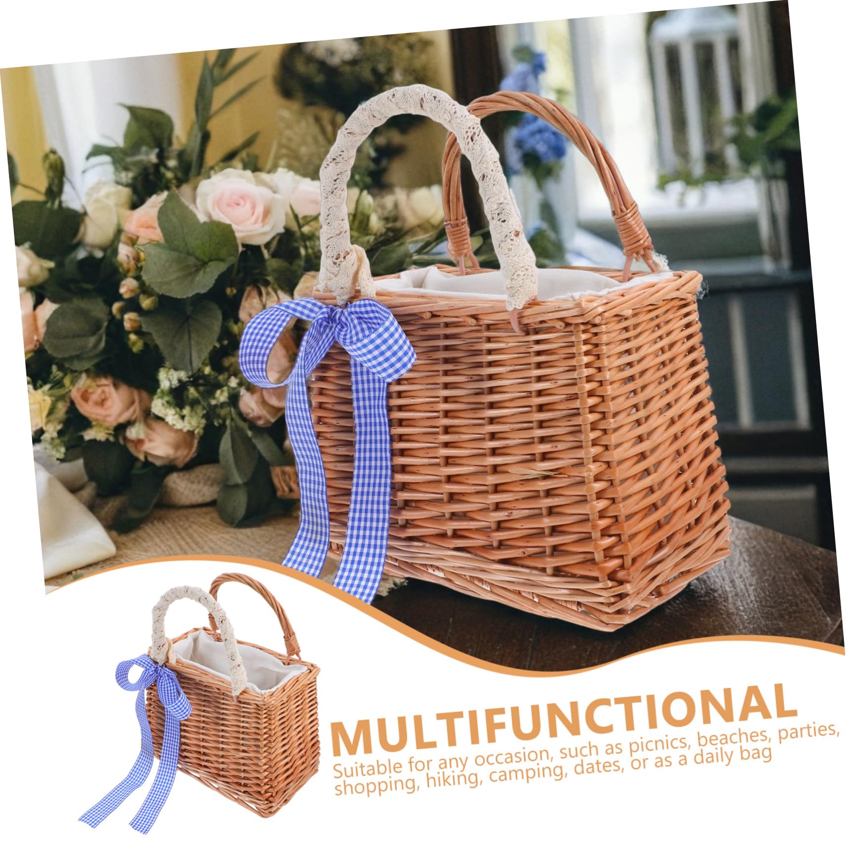 Bolso de Paja de Verano para Mujer Asa, Estilo Boho Vintage