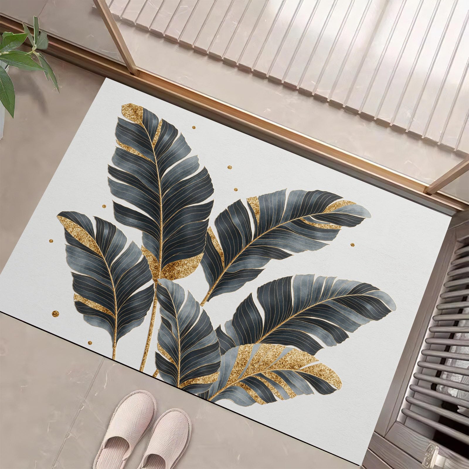 Tapis plantes modernes entrée intérieur antidérapant et anti-poussière haute performance