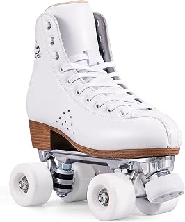 PAPAISON Quad Roller Skates for Women Men Kids - Deluxe 2-Layer Microfiber Leather High-Top Double Row Indoor Outdoor Skates