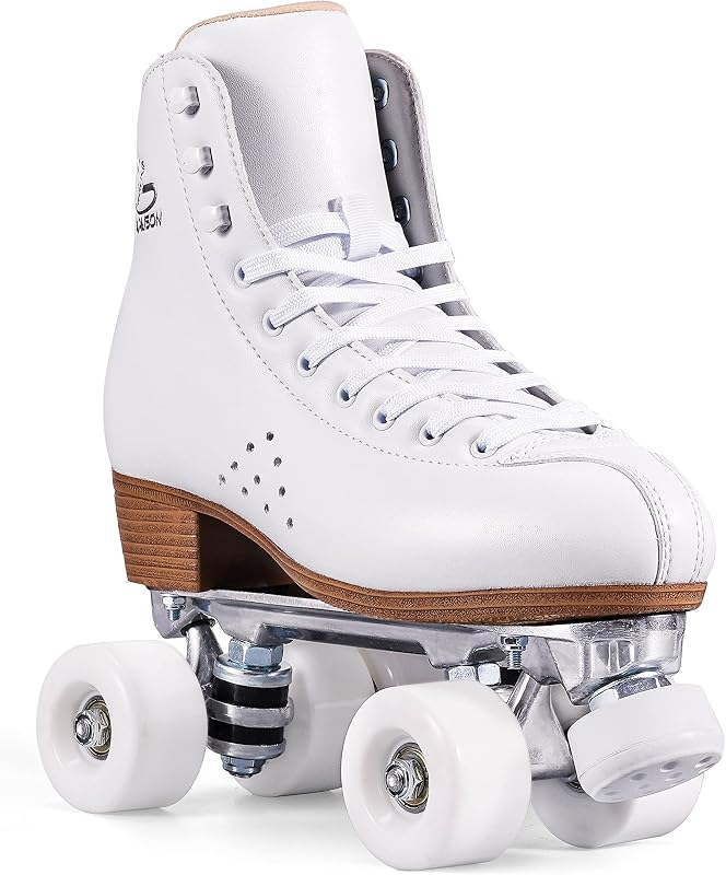 PAPAISON Patines de ruedas para mujeres y hombres, Patines de ruedas clásicos de doble fila de cuero de microfibra de 2 capas de lujo para niñas, Patines cuádruples profesionales para interiores y exteriores para niños y adultos...