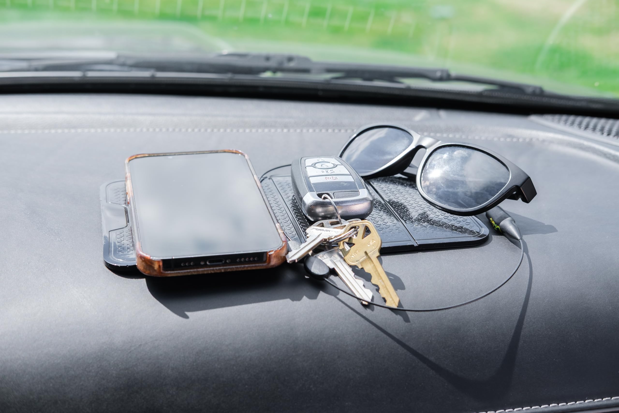Hitt Brands Multi-Functional Automotive Non-Slip Pad - Phone Holder, Dashboard Organizer, Key & Sunglass Mount, Anti-Slip Mat for Car Dashboard