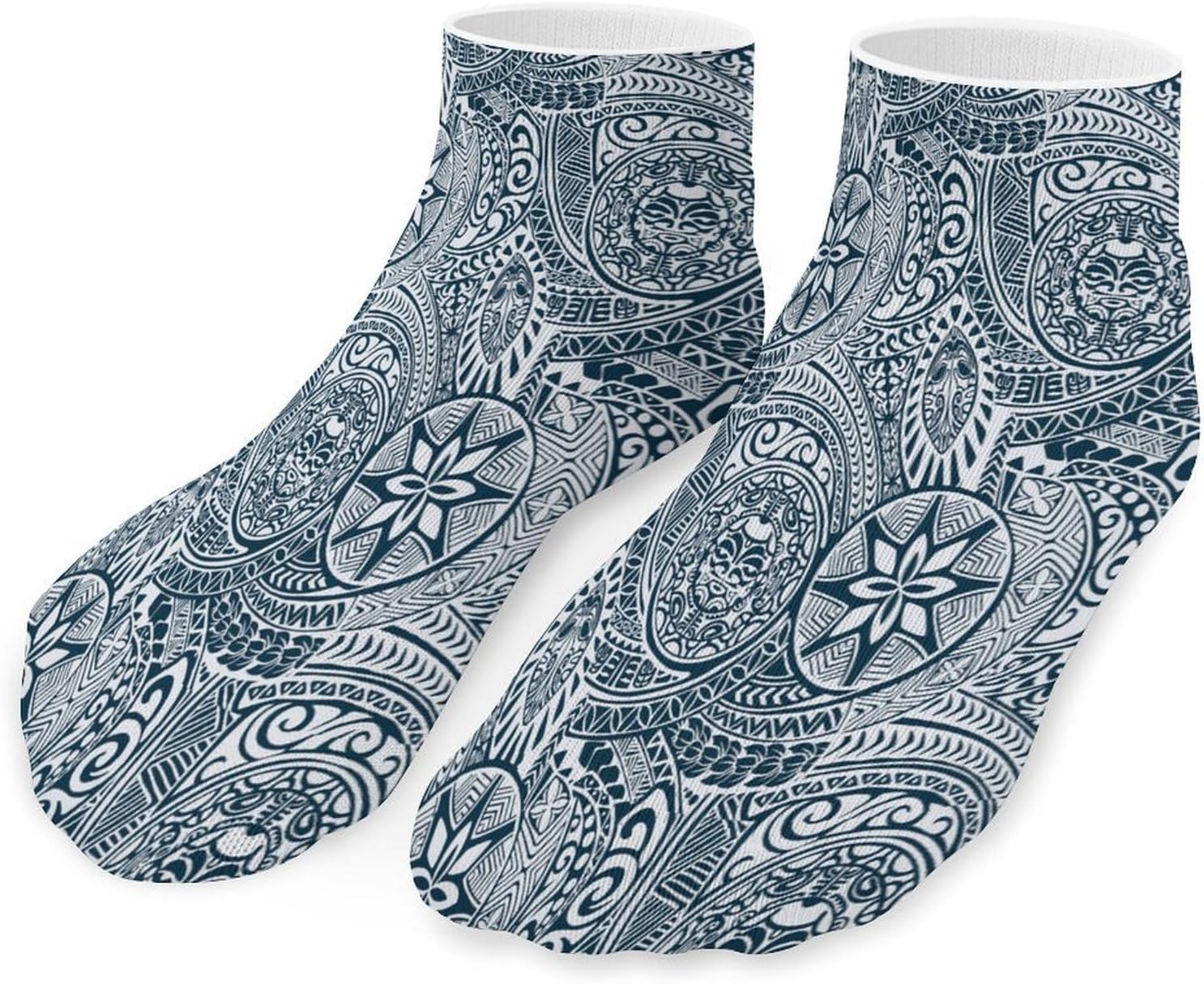 Polynesian Style Tribal Ankle Socks for Men Women Low Cut Crew Sock Casual Sports Clothing
