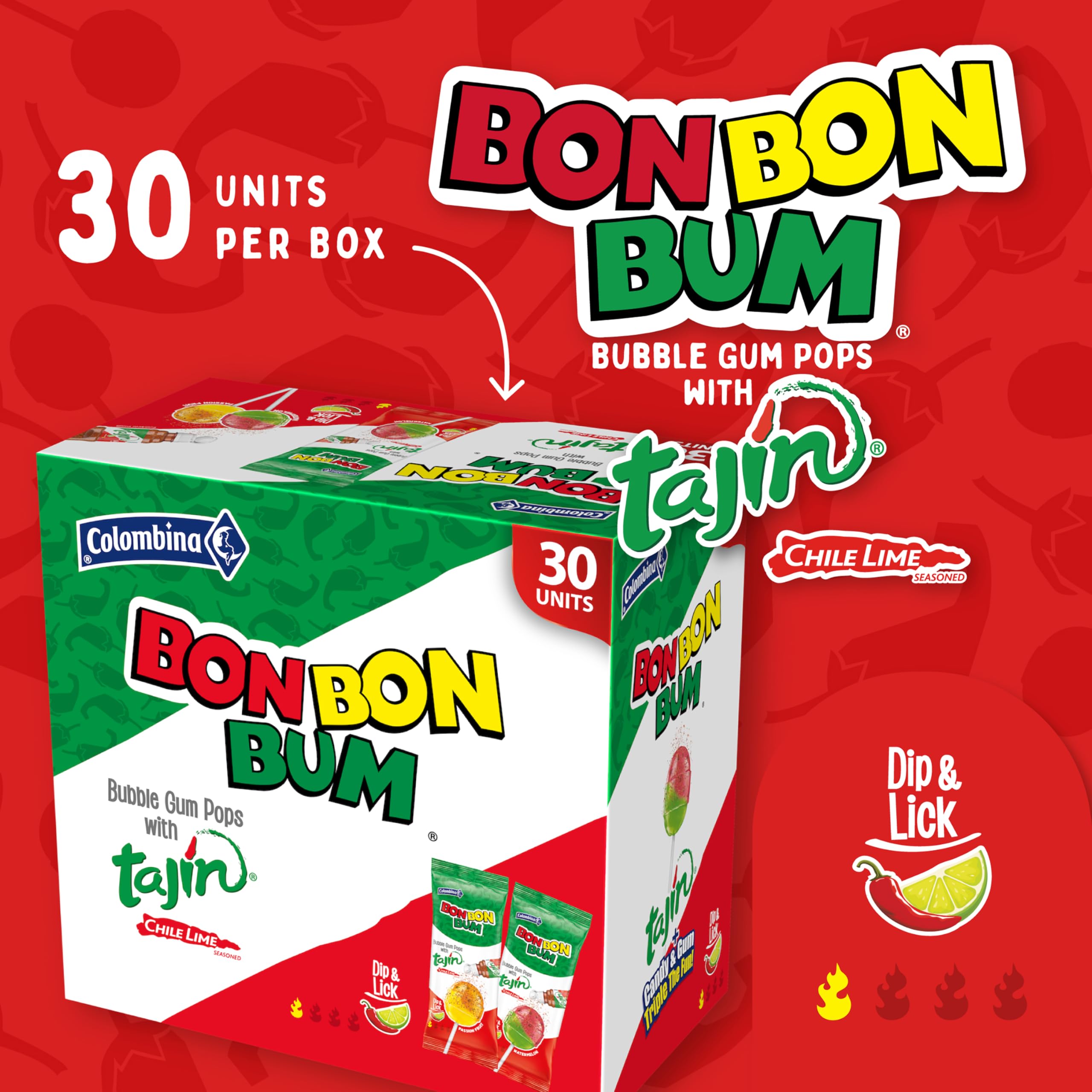 Amazon.com : Colombina Bon Bon Bum Tropical Passion Fruit