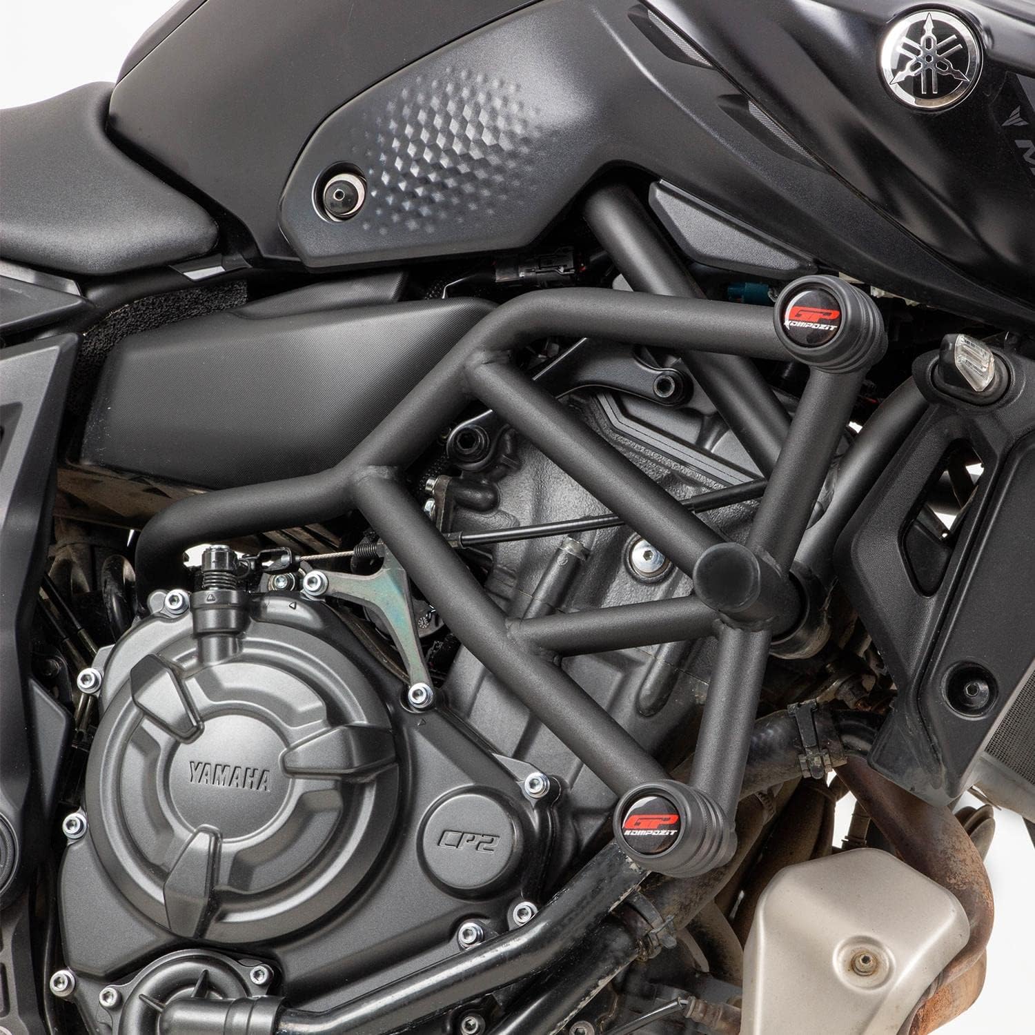 GP Kompozit Engine Guard Crash Bars Protection Black Compatible For Yamaha MT-07 / XSR700 / MTM690 2014-2024