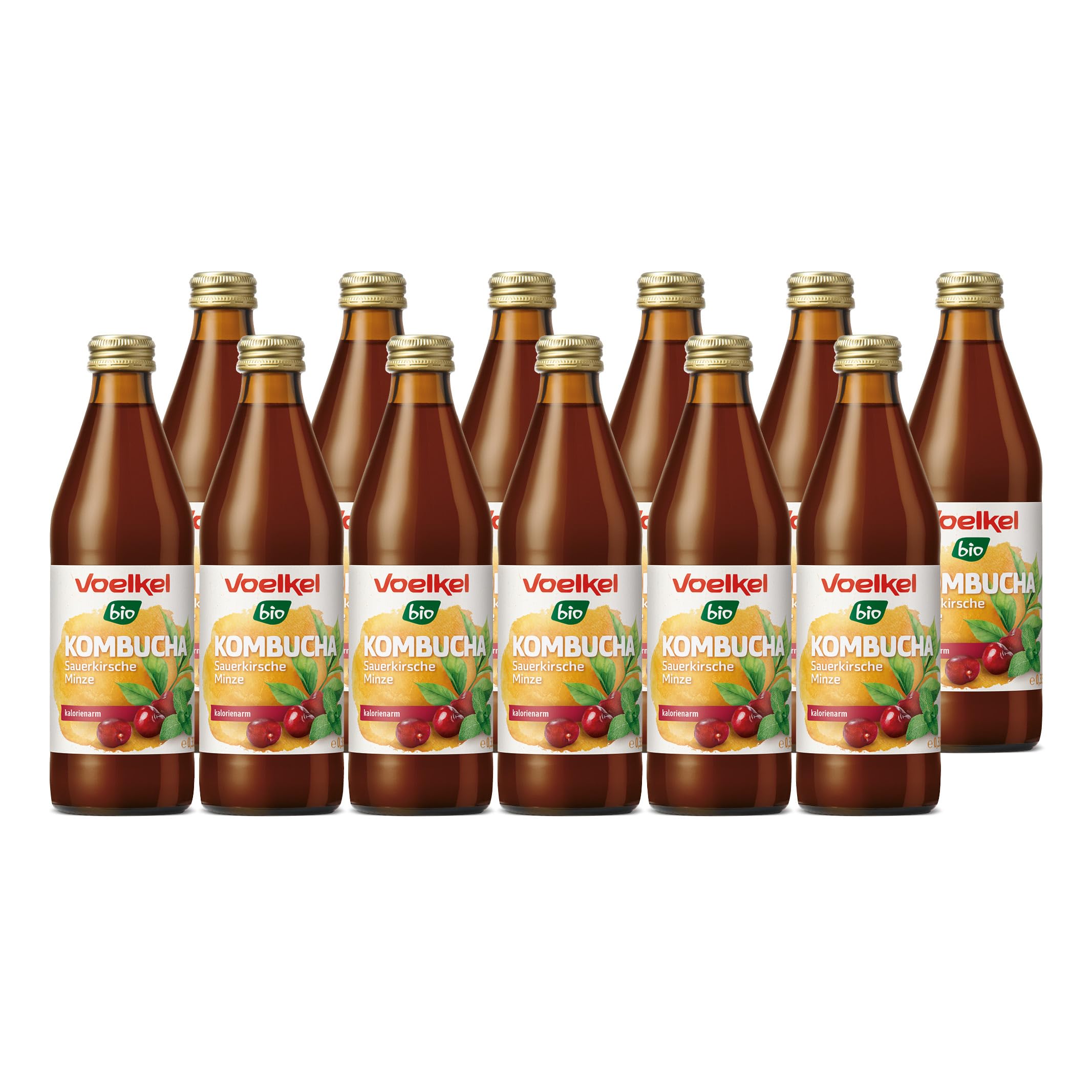 Voelkel - Kombucha Sauerkirsche Minze - 330ml - 12er-Pack - Bioqualität Deutschland